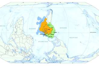 nova versão do mapa-múndi divulgada pelo IBGE
