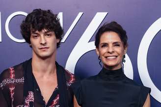 Pedro Waddington e Helena Ranaldi na festa de 60 anos da Globo