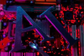 Ilustração com as letras "I" e "A" (Inteligência Artificial) e uma mão robótica com uma placa-mãe de computador ao fundo 
23 de junho de 2023
REUTERS/Dado Ruvic