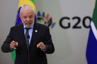 Presidente Lula em reunião do G20 em Johanesburgo neste domingo, 23