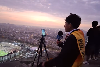 Cliver Sánchez, o Pol Deportes, viralizou ao narrar final da Libertadores no topo de montanha, após 18 horas de viagem
