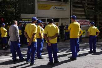 Sindicato dos Trabalhadores dos Correios de São Paulo fez manifestação contra pacote de medidas e redução de salários dos trabalhadore, em 14 de maio de 2025