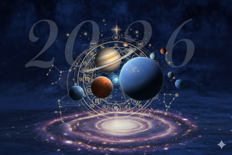 Imagem representa as previsões da Astrologia para 2026
