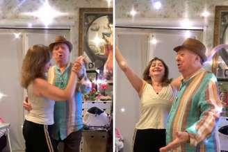 Nanci e Raul Gil dançando juntos