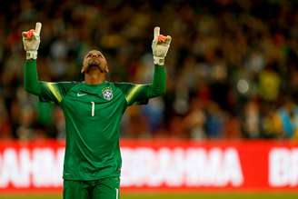 Jefferson em jogo da Seleção Brasileira, em 2014