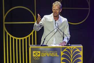 Robert Scheidt, durante discurso no Prêmio Brasil Olímpico.
