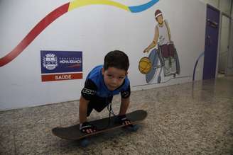 Yohan em mais um dia no Centro de Atenção em Saúde Funcional Ramon Pereira de Freitas (CASF)