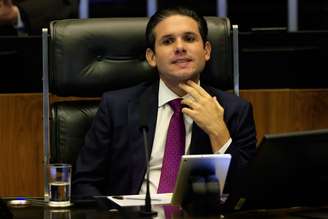 Hugo Motta, presidente da Câmara dos Deputados, participou de café da manhã com jornalistas