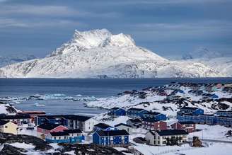 Vista de Nuuk, na Groenlândia