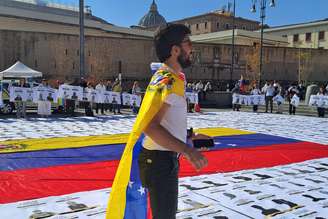 Manifestação de venezuelanos em Roma, em outubro, pediu libertação de presos políticos
