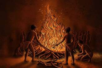 Por que essa comunidade queimou os restos mortais de uma mulher de forma tão visível e espetacular, e integrantes deste povo retornou ao local para reacender fogueiras durante gerações depois? Patrick Fahey