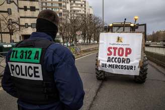Protesto contra acordo Mercosul-UE em Paris, na França