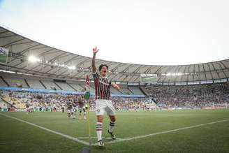 German Cano comemorando o primeiro gol do Classico contra o botafogo FOTO: MARCELO GONÇALVES / FLUMINENSE F.C.