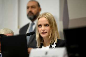 A ministra do Superior Tribunal Militar (STM) Verônica Sterman em sabatina no Senado.
