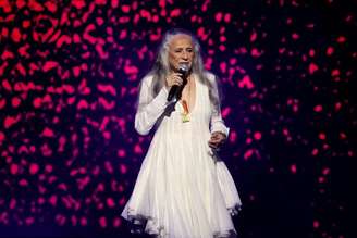 A cantora Maria Bethânia durante apresentação em São Paulo, em outubro de 2025