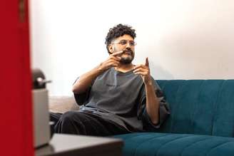 O rapper Criolo, durante entrevista ao Estadão