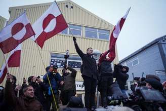 Manifestação em Nuuk, na Groenlândia, contra ameaças de Trump