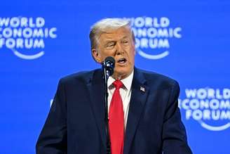 Trump durante discurso no Fórum Econômico Mundial nesta quarta-feira