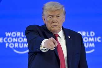 Donald Trump discursa no Fórum de Davos, na Suíça