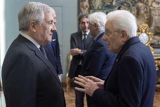 Tajani conversa com o presidente da Itália, Sergio Mattarella