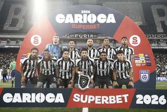 Time do Botafogo antes da estreia do Campeonato Carioca 