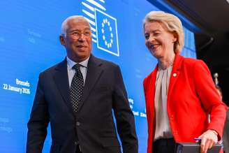 Os presidentes do Conselho Europeu, António Costa, e da Comissão Europeia, Ursula von der Leyen