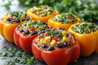 Pimentão recheado com quinoa