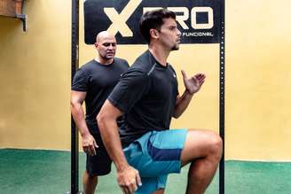 Jean, ex-Fluminense e ex-São Paulo, no treinamento biomecânico 