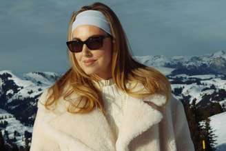 Chiara Ferragni durante desfile da Guess na Suíça