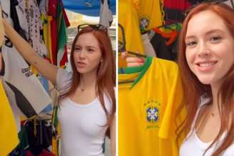 Amanda passeando pela 25 de Março