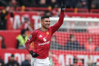 Casemiro (Manchester United) celebrando seu gol contra o Fulham, no dia 26.01.2026 