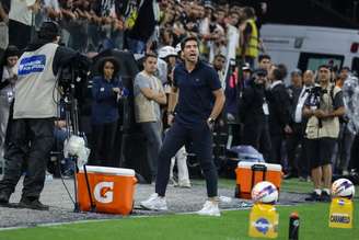 Abel Ferreira foi expulso de campo no segundo tempo após reclamar com o árbitro Raphael Claus.