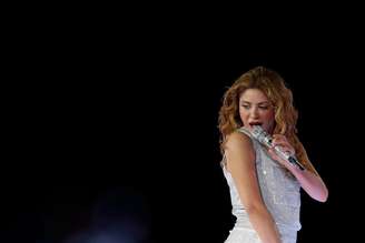 Shakira em seu de sua última turnê, Las Mujeres Ya No Lloran, em San Salvador, capital de El Salvador, em fevereiro de 2025