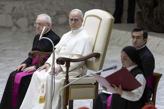 Papa Leão XIV durante audiência geral no Vaticano