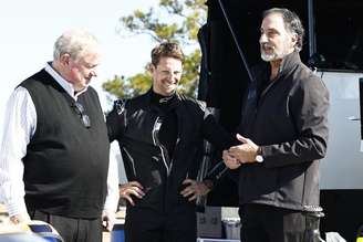 Romain Grosjean ao lado de Dale Coyne e Bill Pappas