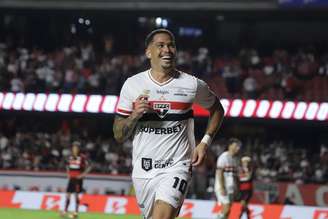 Luciano (São Paulo) celebrando seu gol contra o Flamengo, no dia 28.01.2026. 