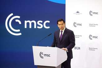 O discurso mais aguardado na conferência deste ano foi o do secretário de Estado dos EUA, Marco Rubio, que representou o governo Trump no evento