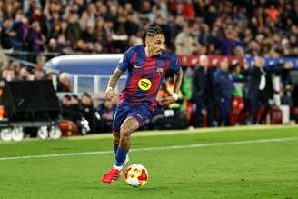 Raphinha (Barcelona) durante jogo contra o Atlético de Madrid, no dia 03.03.2026. 