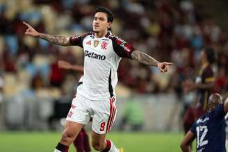 Pedro (Flamengo) celebrando seu gol contra o Madureira, no dia 02.03.2026. 