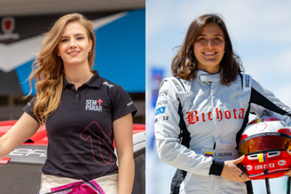 Piloto Bruna Tomaselli (à esquerda) e Piloto Tatiana Calderón (à direita)