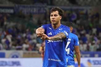 Kaio Jorge (Cruzeiro) celebrando seu gol contra o Pouso Alegre, no dia 28.02.2026. 