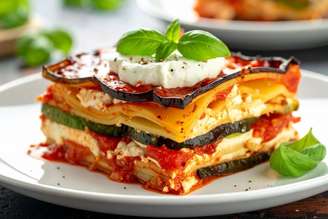 Lasanha de berinjela e abobrinha