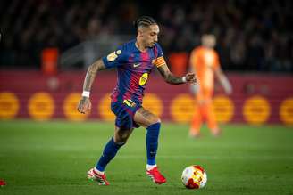 Raphinha (Barcelona) durante jogo contra o Atlético de Madrid, no dia 03.03.2026. 