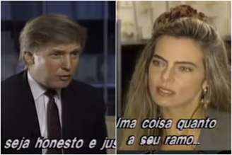Donald Trump durante entrevista à Bruna Lombardi