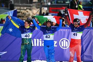 Emanuele Perathoner (ao centro) conquistou seu 2º ouro em Milão-Cortina