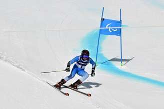 Giacomo Bertagnolli em ação nas Paralimpíadas de Milão-Cortina