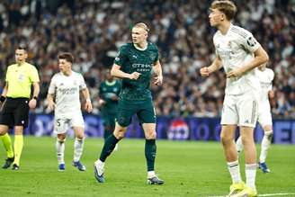 Erling Haaland (Manchester City) durante jogo contra o Real Madrid, no dia 11.03.2026. 