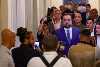 Cláudio Castro após anunciar sua saída do governo em coletiva no Palácio Guanabara.