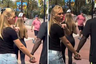 Virginia passeando com Vini Jr. na Disney