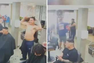 Câmeras de segurança mostram Pedro sem camisa | Pedro sendo agredido